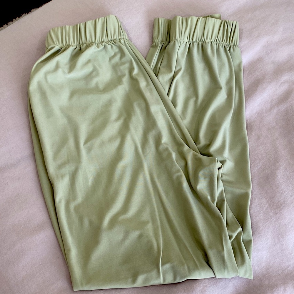 Pale green, lightweight joggers